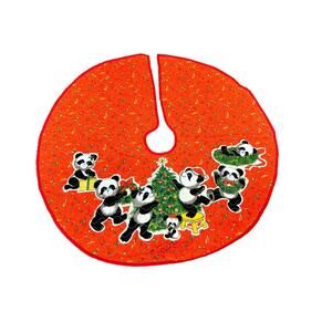 Panda Bear Quilted Holiday Christmas Tree Skirt 33.5"